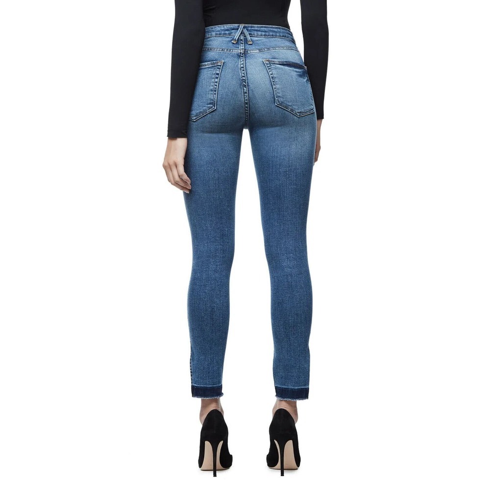 Good American Good Legs High Rise Split Hem Crop Skinny Jeans Womens Size 6 / 28 - Picture 10 of 13